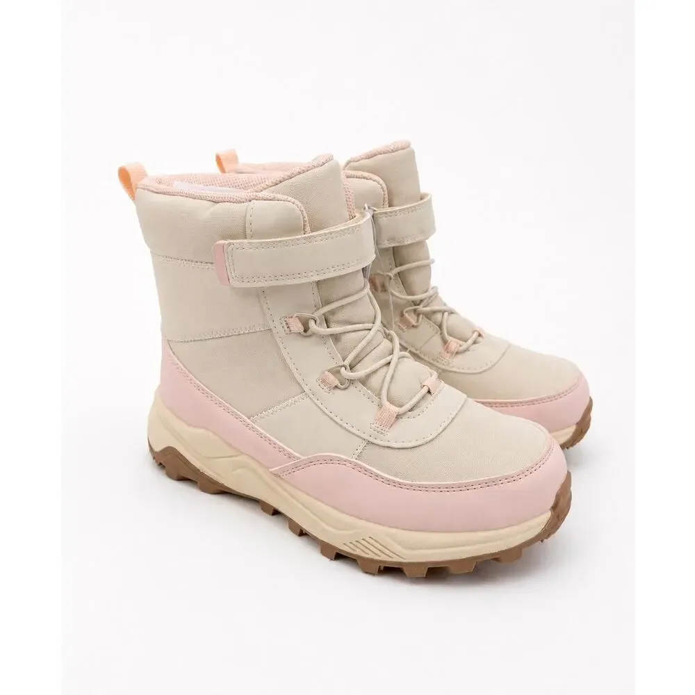 Cat & Jack Frankie Winter Snow Boots Girls Size 3 Pink Beige Insulated NWOB